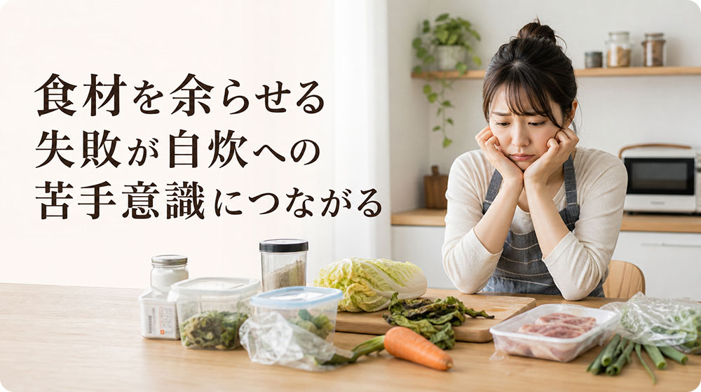 食材を余らせる失敗が自炊への苦手意識につながる