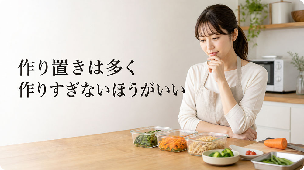 作り置きは多く作りすぎないほうが続きやすい