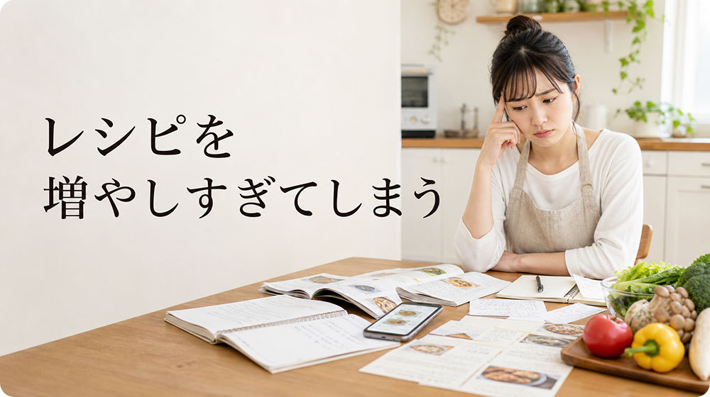 レシピを増やしすぎて迷ってしまう