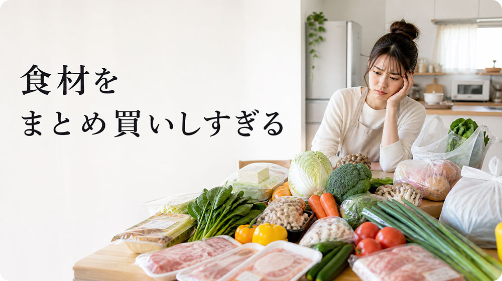 食材をまとめ買いしすぎて使い切れない