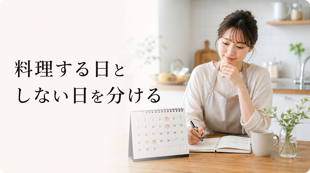 料理する日としない日をあらかじめ分ける