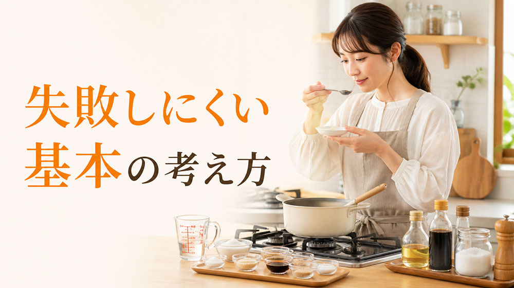 料理の味付けが苦手な人でも失敗しにくい基本の考え方