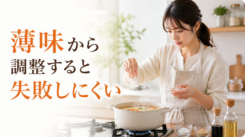 薄味から調整すると失敗しにくい