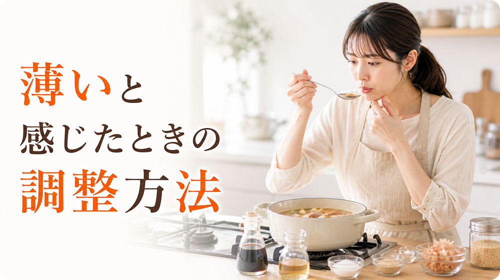 味見して薄いと感じたときの調整方法