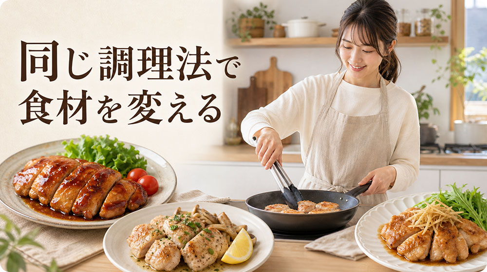 同じ調理法で食材を変えるとレパートリーが増える