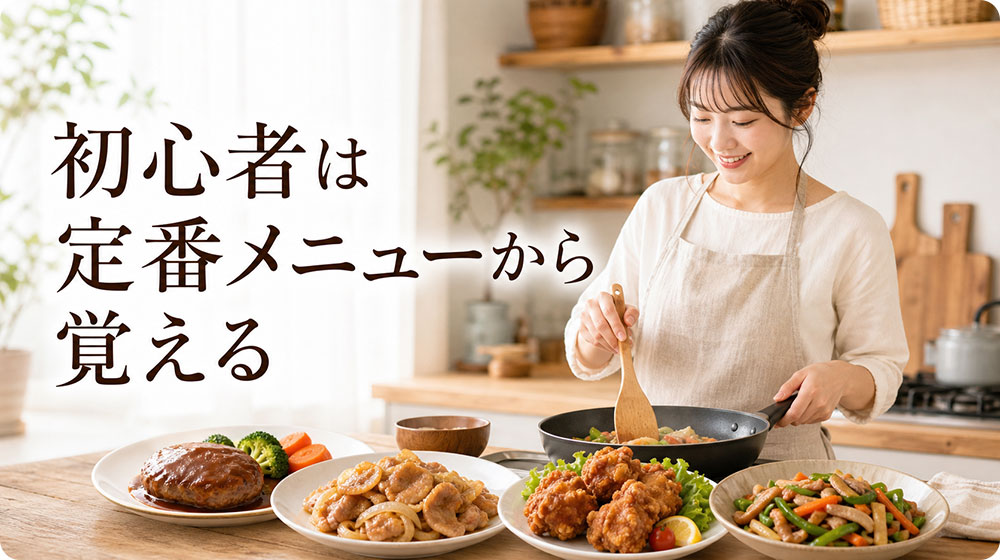 初心者は手の込んだ料理より定番メニューから覚える