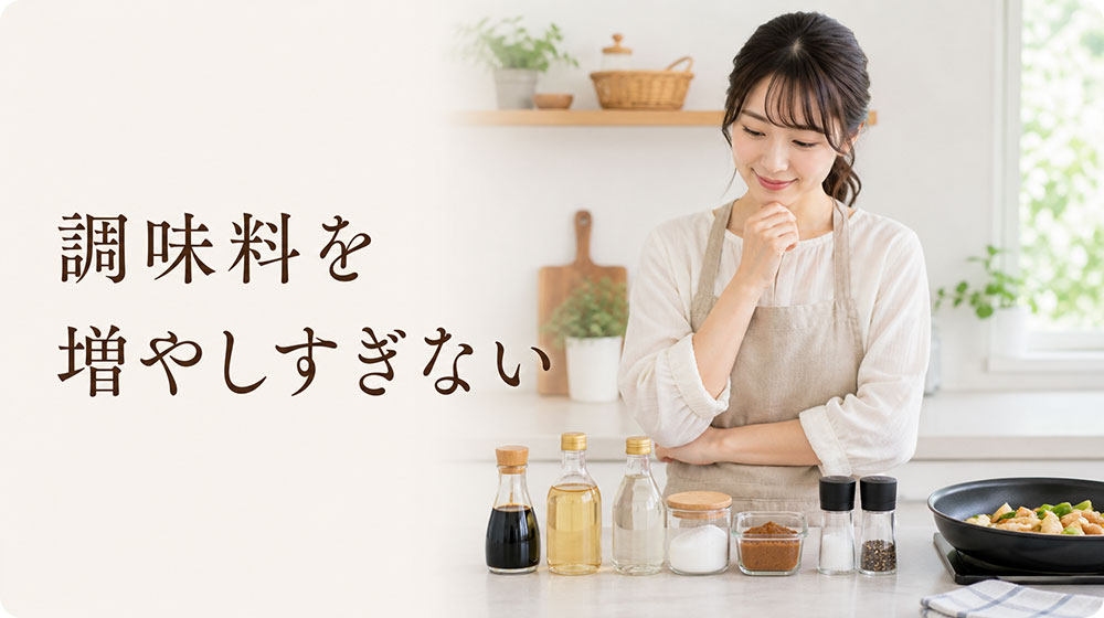 調味料を増やしすぎず定番の味付けを覚える