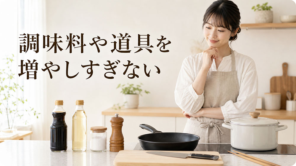 調味料や道具を増やしすぎないほうが続けやすい
