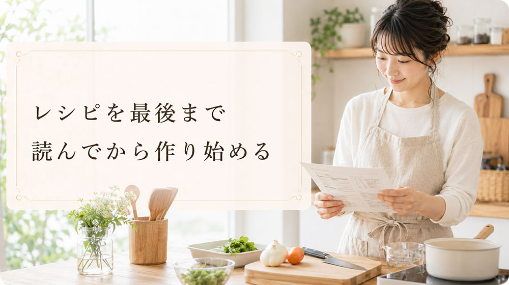 レシピを最後まで読んでから作り始める