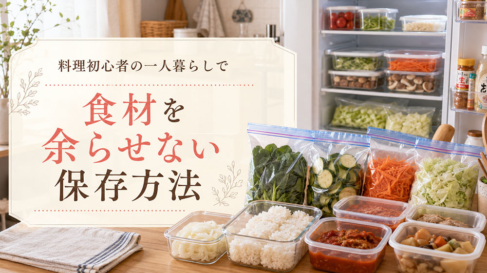 料理初心者の一人暮らしで食材を余らせない保存方法