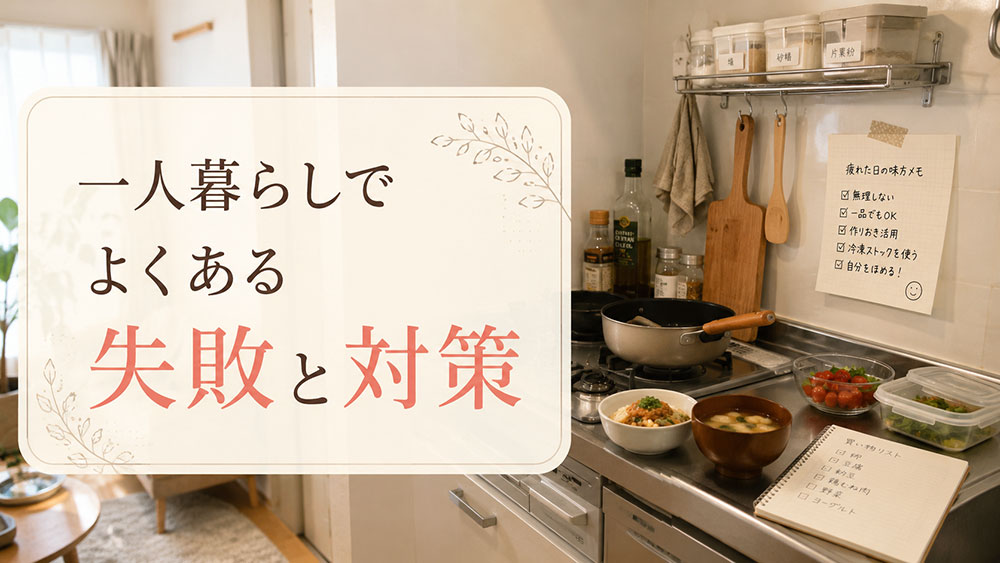 料理初心者の一人暮らしでよくある失敗と対策