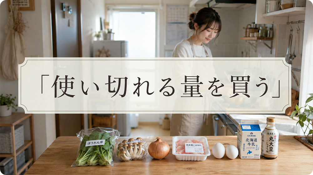 まとめ買いより使い切れる量を買う