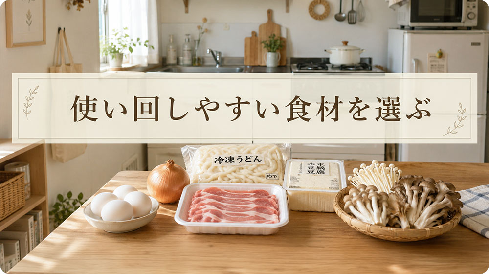 使い回しやすい食材を選ぶ
