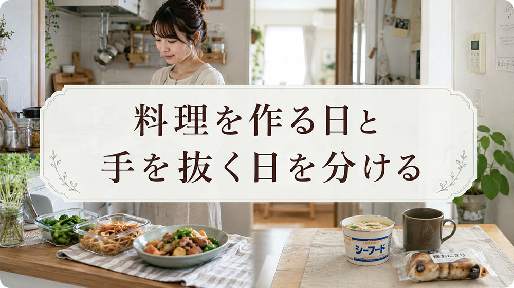 料理を作る日と手を抜く日を分ける