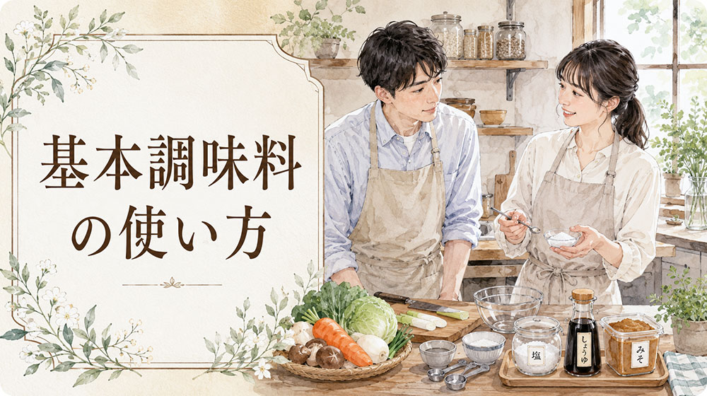 塩・しょうゆ・みそなど基本調味料の使い方