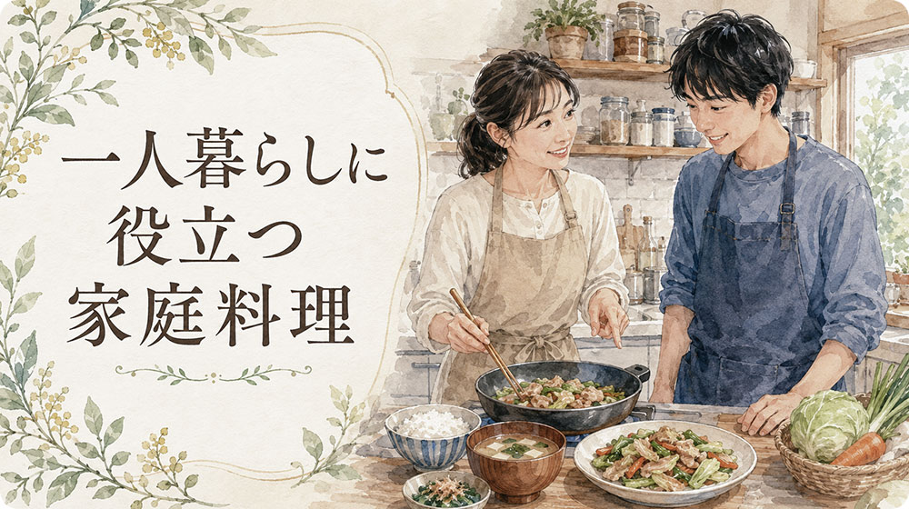 ご飯・味噌汁・炒め物など一人暮らしに役立つ家庭料理