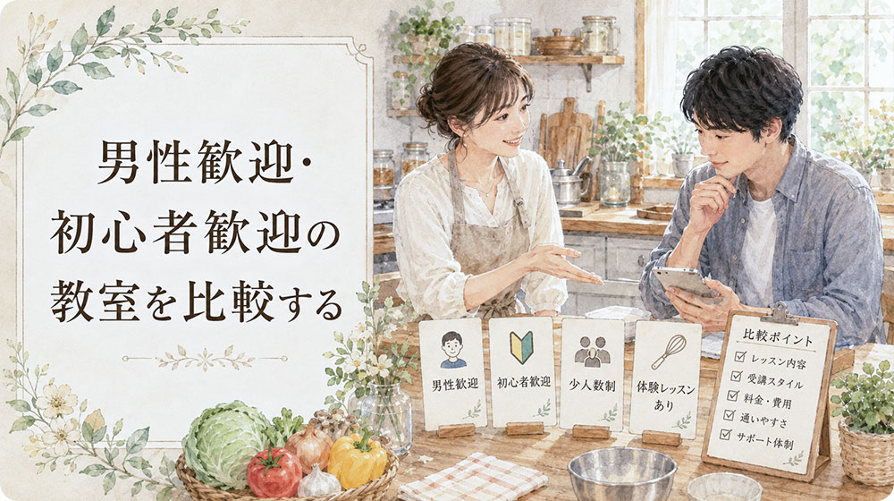 男性歓迎・初心者歓迎の教室を比較する
