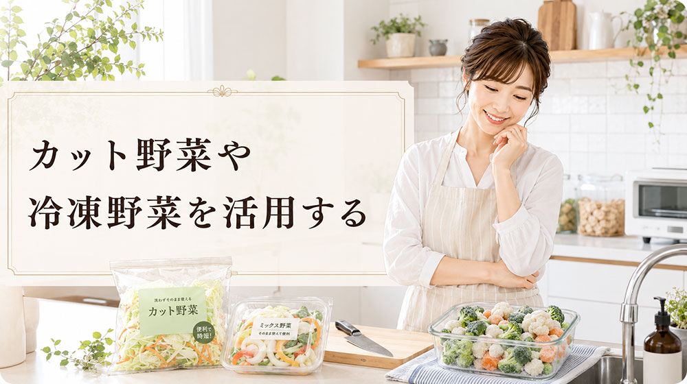 カット野菜や冷凍野菜を活用する