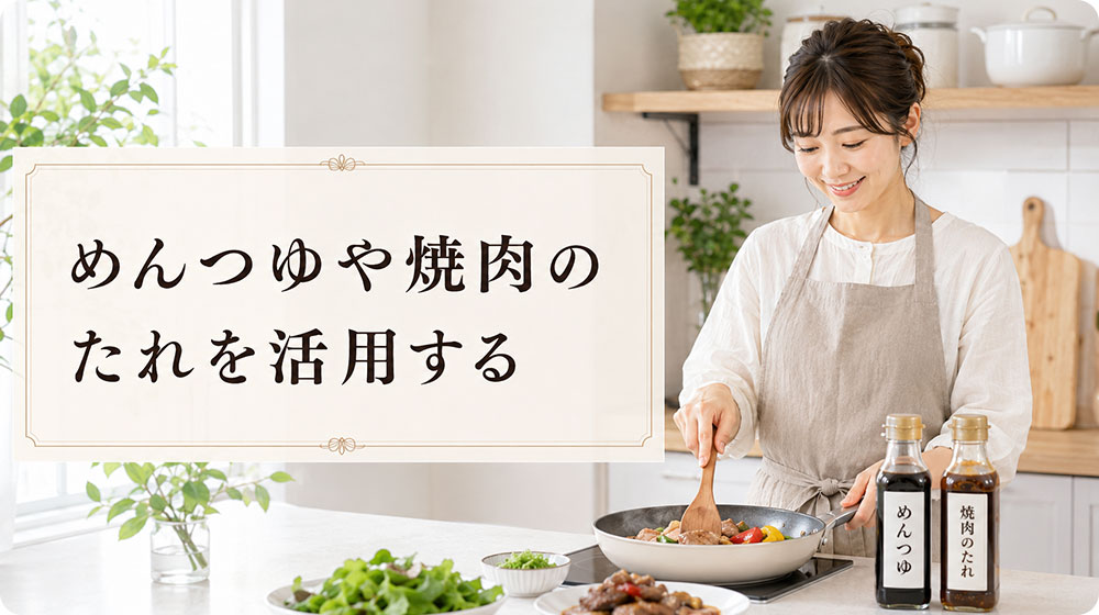 めんつゆや焼肉のたれで味付けを簡単にする