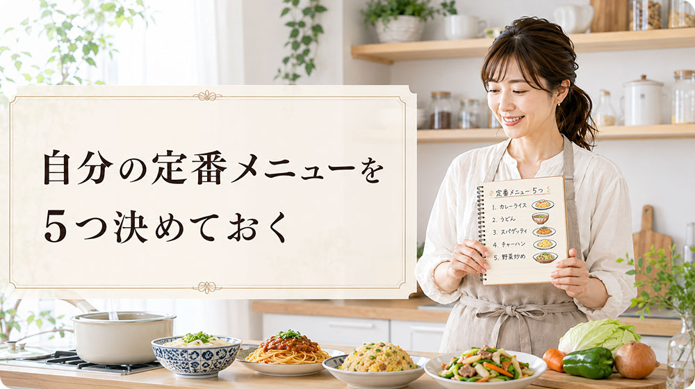 自分の定番メニューを5つ決めておく