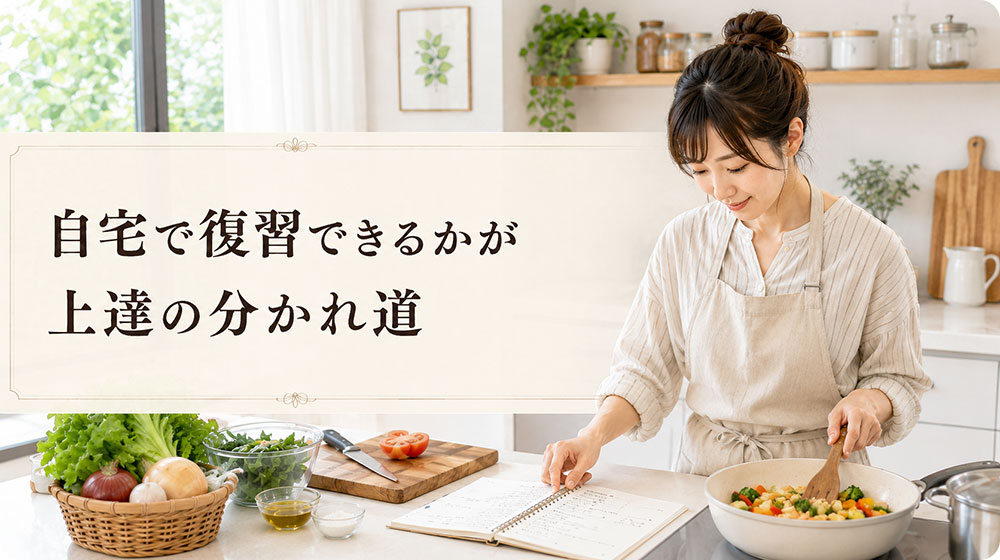 習った料理を自宅で復習できるかが上達の分かれ道