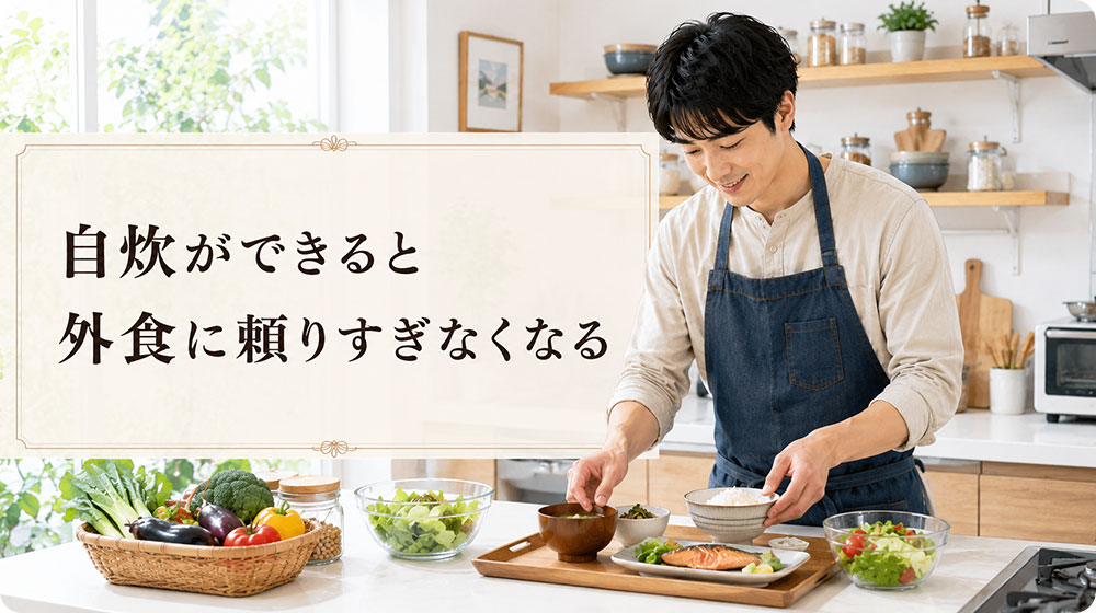 自炊ができると外食に頼りすぎなくなる