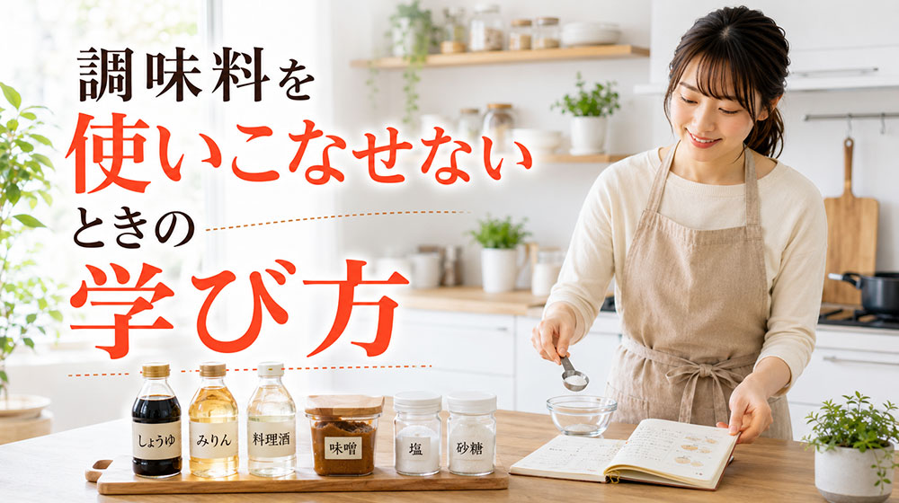 料理初心者が調味料を使いこなせないときの学び方