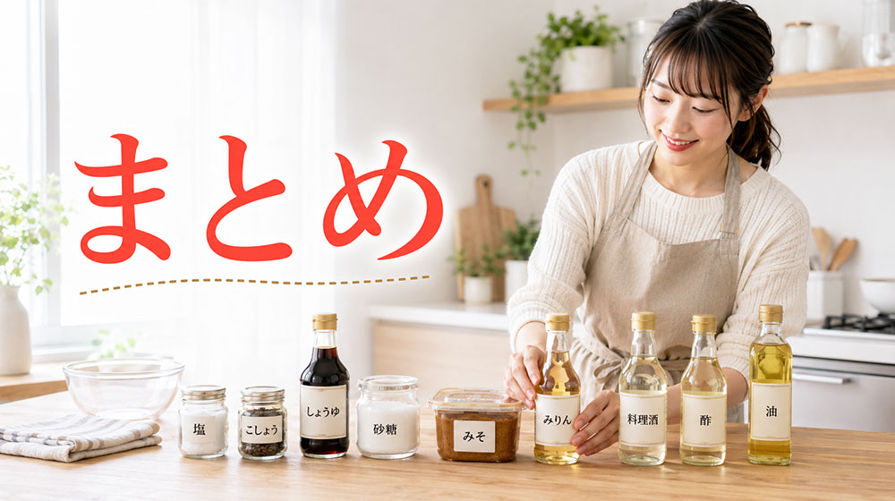 まとめ｜料理初心者の調味料は基本をそろえて少しずつ使いこなそう
