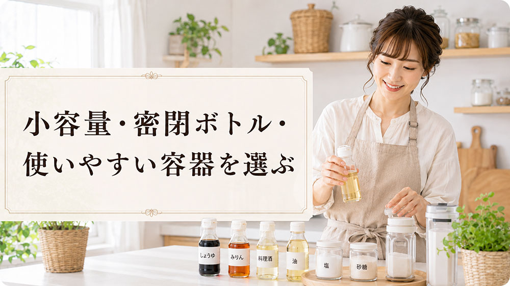まずは小容量・密閉ボトル・使いやすい容器を選ぶ
