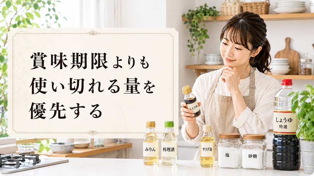賞味期限よりも使い切れる量を優先する