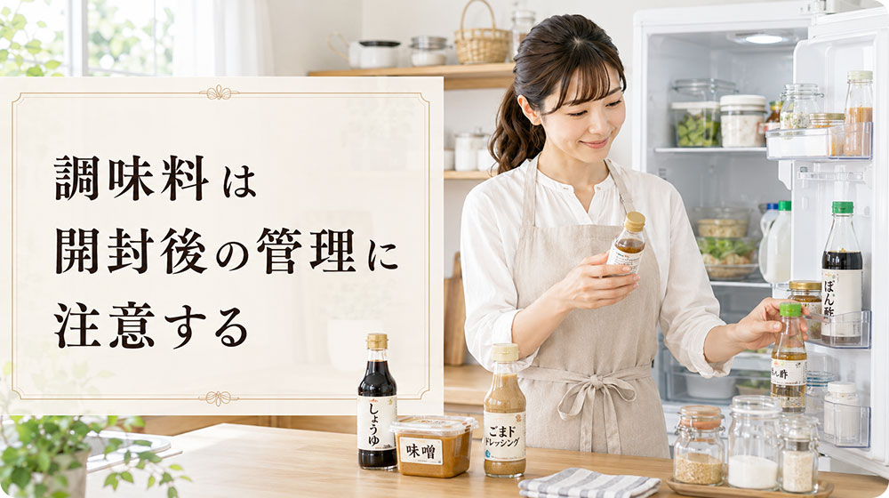 冷蔵保存が必要な調味料は開封後の管理に注意する