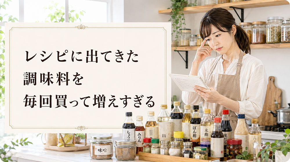 レシピに出てきた調味料を毎回買って増えすぎる