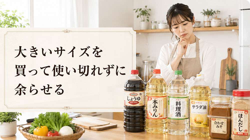 大きいサイズを買って使い切れずに余らせる