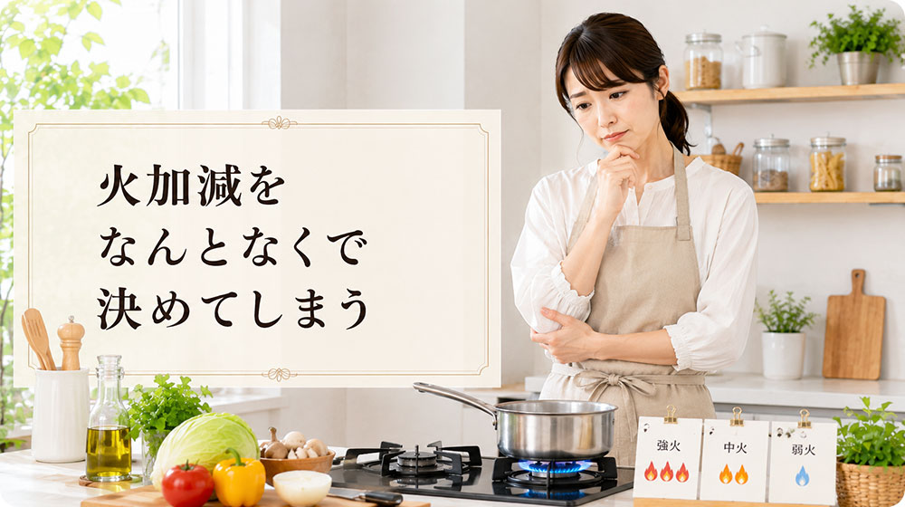 火加減をなんとなくで決めてしまう