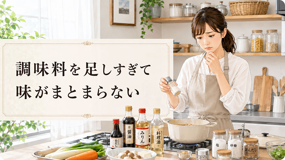 調味料を足しすぎて味がまとまらない