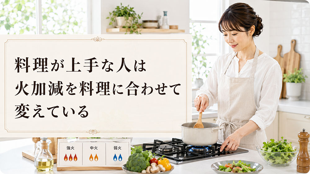 料理が上手な人は火加減を料理に合わせて変えている
