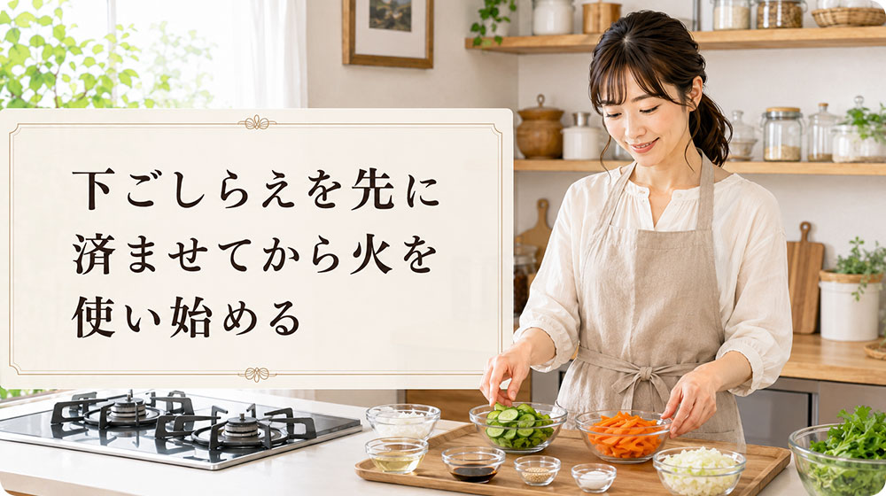 下ごしらえを先に済ませてから火を使い始める