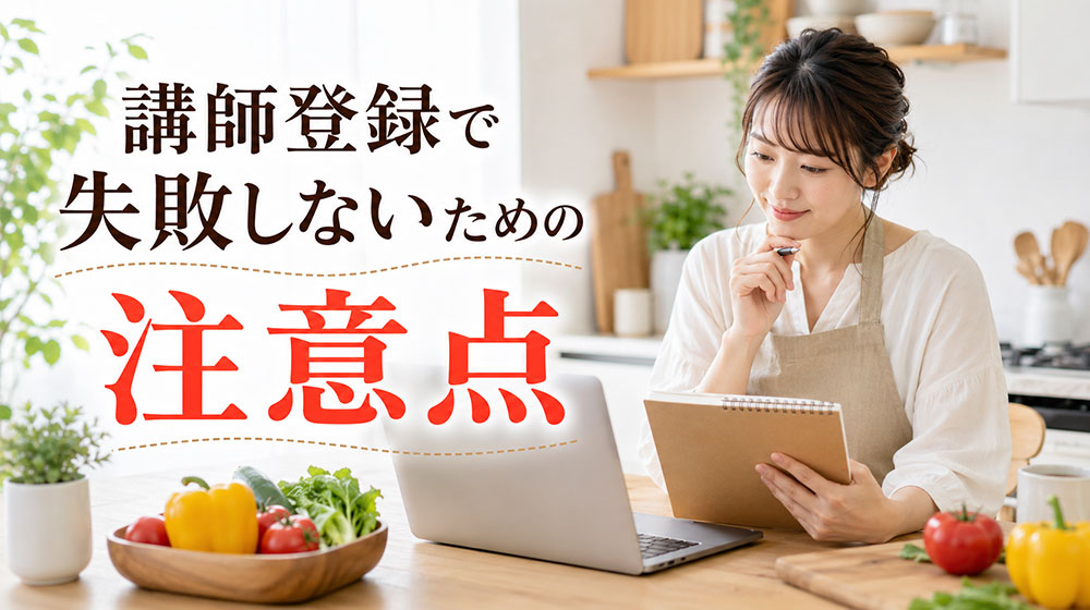 料理教室講師登録で失敗しないための注意点