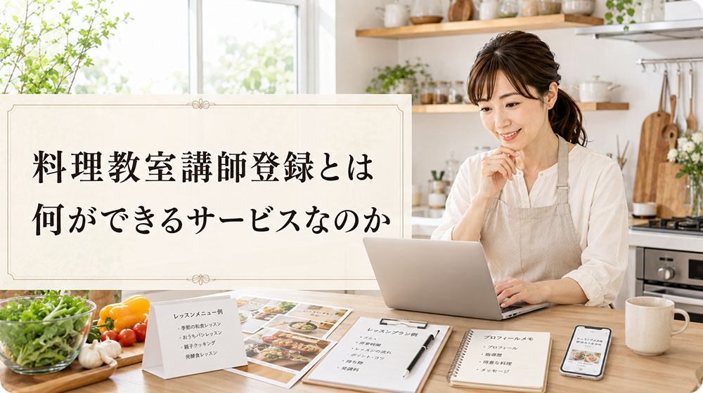 料理教室講師登録とは何ができるサービスなのか