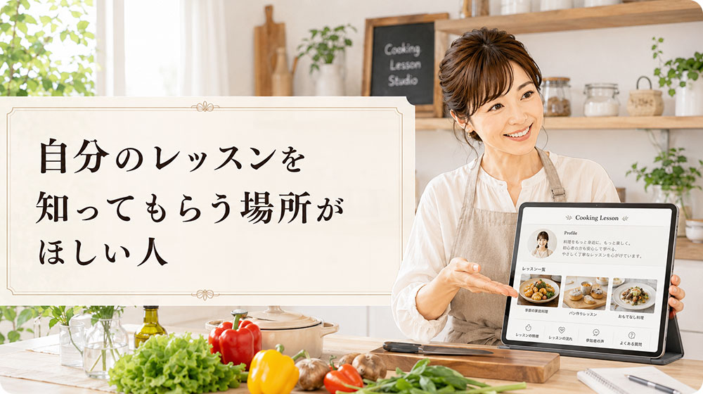 自分のレッスンを知ってもらう場所がほしい人