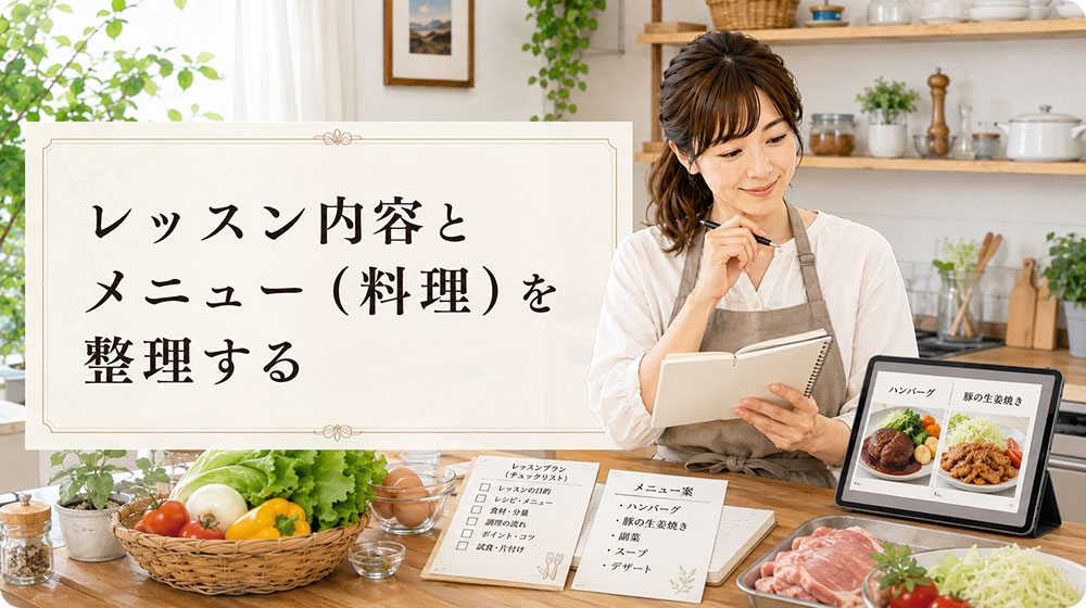 レッスン内容とメニュー（料理）を整理する