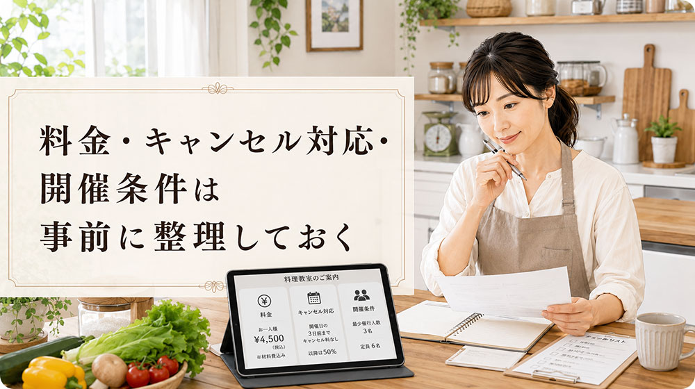 料金・キャンセル対応・開催条件は事前に整理しておく